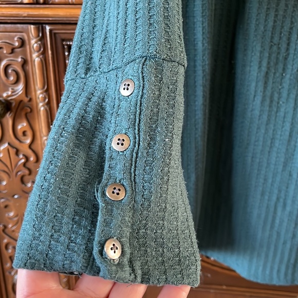 Chaser teal color long sleeve tunic. - Picture 3 of 6